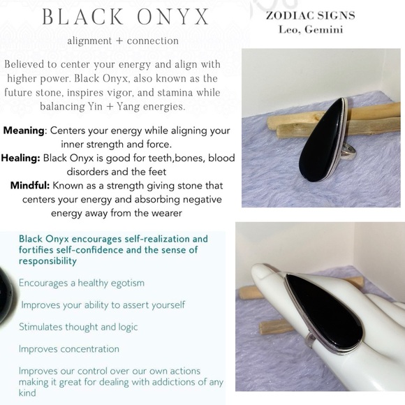 Sublime Black Onyx Gemstone Chunky Handmade Ring - Picture 4 of 7